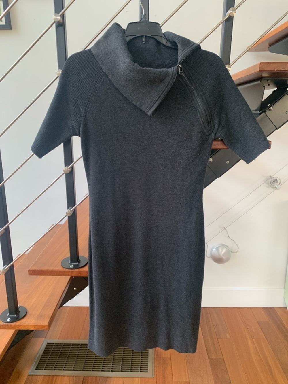 Calvin Klein Short-Sleeve Knit Midi Dress - Gray